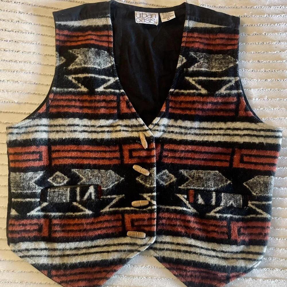 Vintage 90s Urban‎ Oasis black and red vest